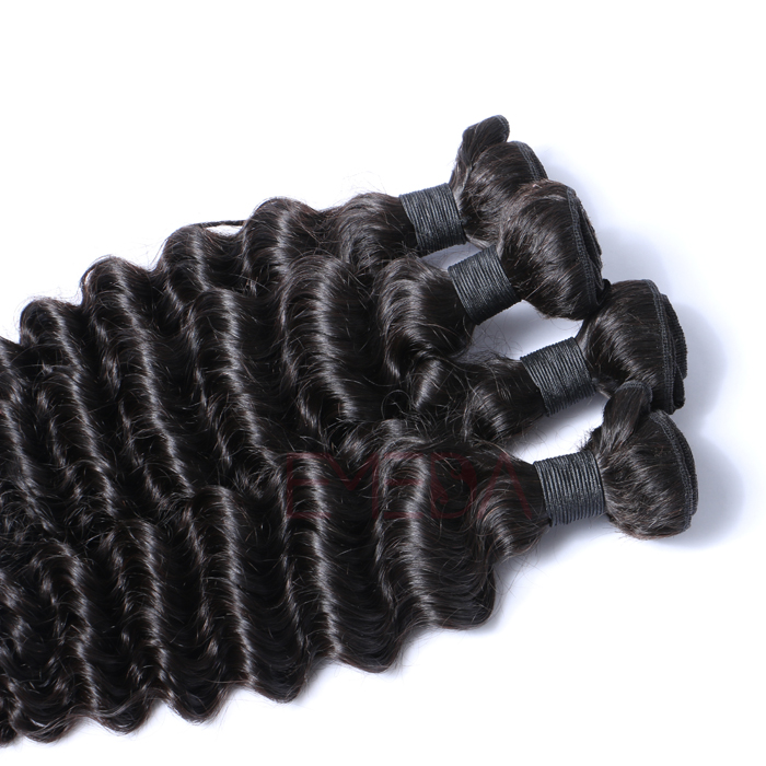 EMEDA Virgin  Malaysian Hair Deep Curly Natural human Hair Weave Bundles HW036